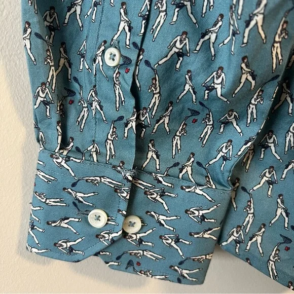 Bugatchi Mens Size Medium NWT Long Sleeve Shirt Dress Man Butterfly Print NWT